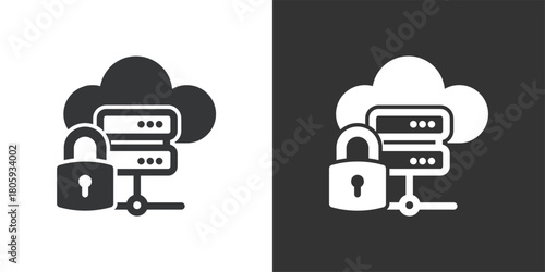 Data Center Security icon. Solid glyph series icon