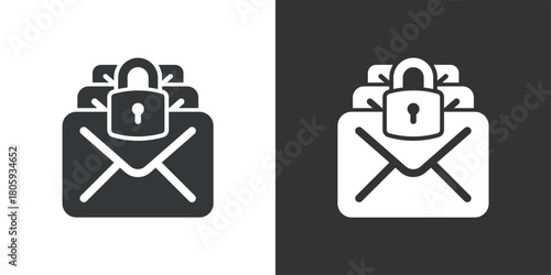 Digital Message Security icon. Solid glyph series icon