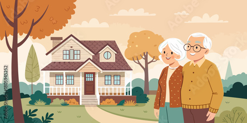 Charming senior couple enjoying retirement in their beautiful home, creating lasting memories and embracing a peaceful lifestyle in their golden years