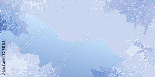 Abstract geometric network connections with light blue and purple gradient background