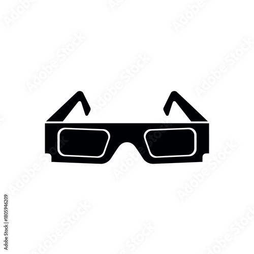 3D Glasses Icon Silhouette