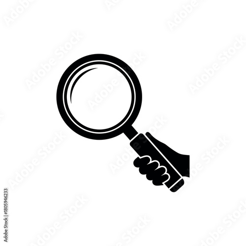 Detective Magnifying Glass Icon Silhouette