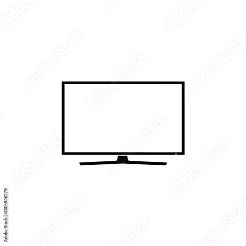 Flat Screen TV Icon Silhouette