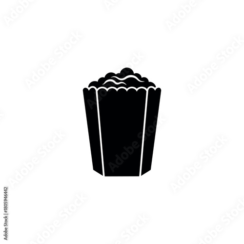 Popcorn Box Icon Silhouette