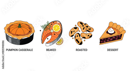 Delicious Assortment of Autumnal Food Items Ready to Eat, Generative AI