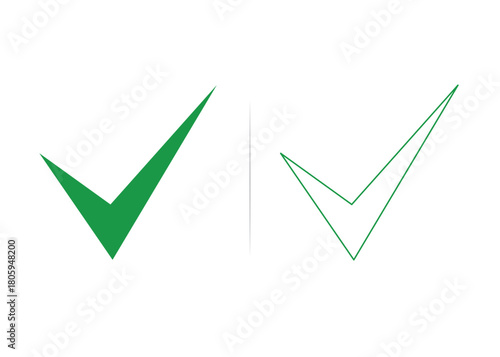 High-Quality Green Vector Check Mark Icon Collection: Diverse Modern & Classic Styles for UI, Web, App Design, Success, Approval, and Validation Symbols.