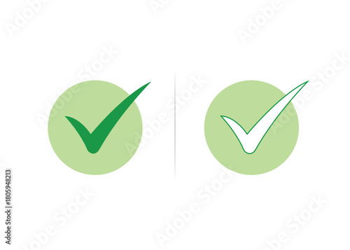 High-Quality Green Vector Check Mark Icon Collection: Diverse Modern & Classic Styles for UI, Web, App Design, Success, Approval, and Validation Symbols.