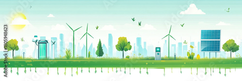 Environmental care concept green energy from renewable sources