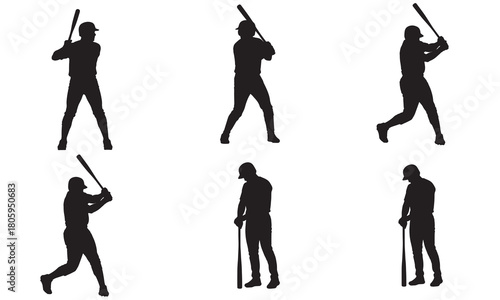 Baseball player poses silhouette