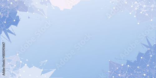 Abstract digital network connections with nodes and lines on a soft blue gradient background