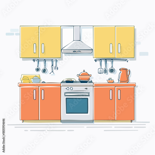 Luxury contemporary wood kitchen interior design with new stove, oven, and modern stainless steel appliances