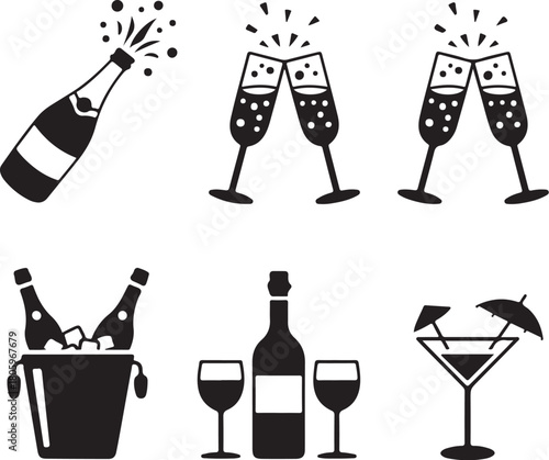 Celebration drinks cheers for party invitation design