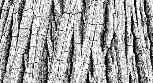 Detailed close-up of textured tree bark surface.