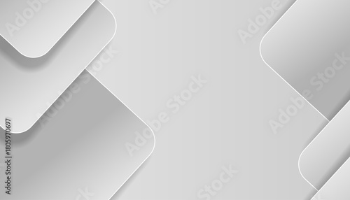 Minimalist White Abstract Layered Background with Soft Shadows