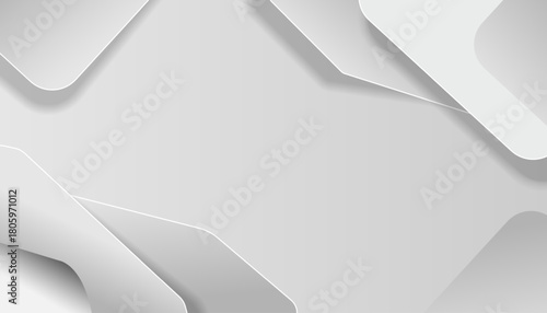 Minimalist White Abstract Layered Background with Soft Shadows