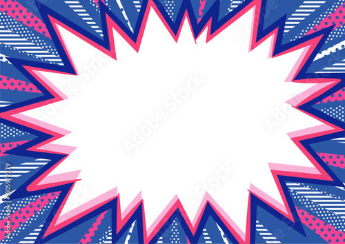 コミック風放射状バクダンの吹き出し素材 C