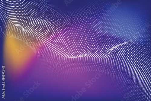 Purple magenta data dotted futuristic particle wave gradient background, fintech stock market