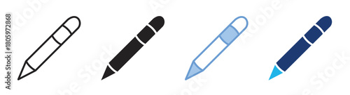 Pencil icon set multiple style collection