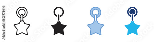 Key chain icon set multiple style collection