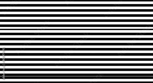 Horizontal black and white stripes pattern background design.