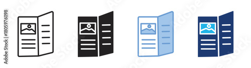 Brochure icon set multiple style collection
