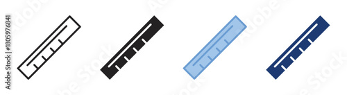 Ruler icon set multiple style collection