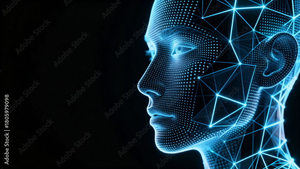 Obraz premium Digital human head profile
