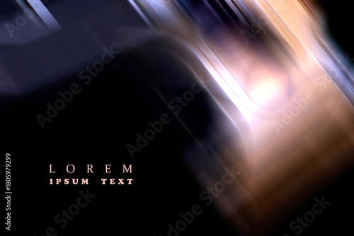 ABSTRACT BLURRED BACKGROUND. The light spills onto the black background, creating an interesting abstract design—a pattern of lines and halftones that evokes various associations in your imagination.