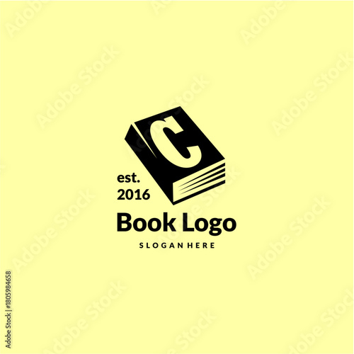 Letter C Logo Design Concept with Book Vector Template