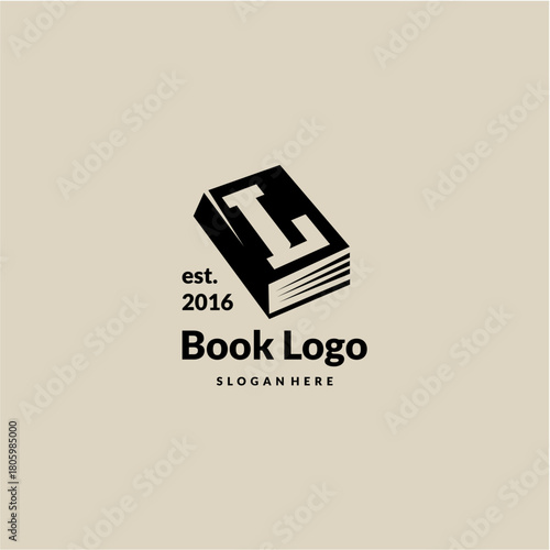 Letter L Logo Design Concept with Book Vector Template