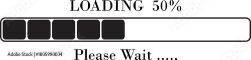 Loading Bar Please Wait Progress Icon. Graphic Design Elements for Web, App, or Download Process with Please Wait Text. Percentage loading bar infographic icon. Load,Download indicator sign.