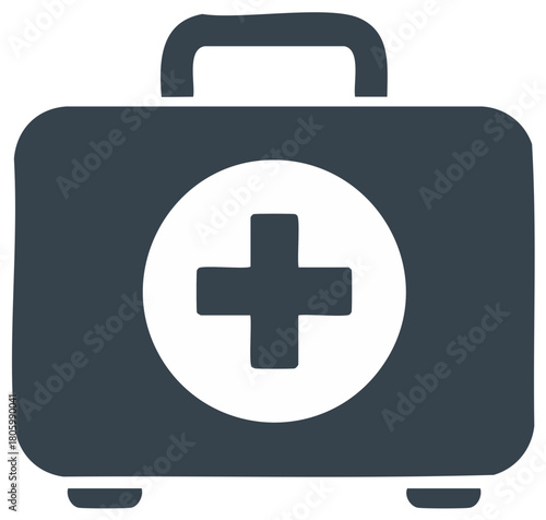 Medical case icon, first aid symbol, health care, emergency, illustration