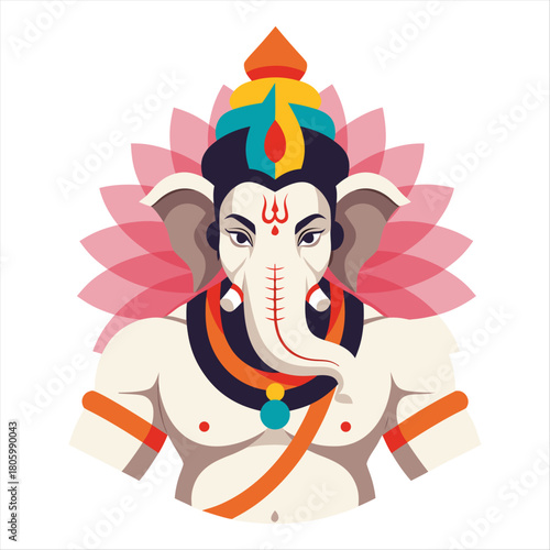 Illustration inspired by the cultural figure Ganesha, commonly associated with wisdom, learning, and the removal of obstacles in Hindu tradition.