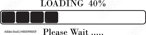 Loading Bar Please Wait Progress Icon. Graphic Design Elements for Web, App, or Download Process with Please Wait Text. Percentage loading bar infographic icon. Load,Download indicator sign.