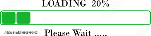 Loading Bar Please Wait Progress Icon. Graphic Design Elements for Web, App, or Download Process with Please Wait Text. Percentage loading bar infographic icon. Load,Download indicator sign.
