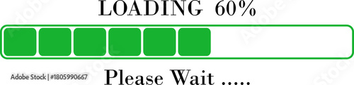 Loading Bar Please Wait Progress Icon. Graphic Design Elements for Web, App, or Download Process with Please Wait Text. Percentage loading bar infographic icon. Load,Download indicator sign.