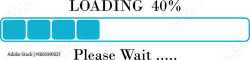 Loading Bar Please Wait Progress Icon. Graphic Design Elements for Web, App, or Download Process with Please Wait Text. Percentage loading bar infographic icon. Load,Download indicator sign.