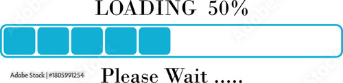 Loading Bar Please Wait Progress Icon. Graphic Design Elements for Web, App, or Download Process with Please Wait Text. Percentage loading bar infographic icon. Load,Download indicator sign.