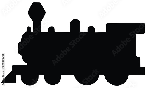 Classic steam locomotive silhouette