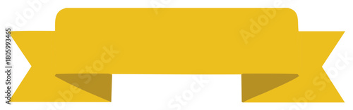 Yellow banner design. Flat ribbon for message. Vector illustration on white background.