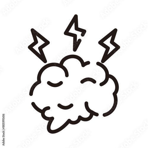 Mental health line icon. Energy mental illustration.