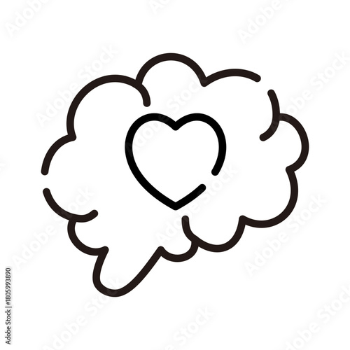 Mental health line icon. Self love illustration.