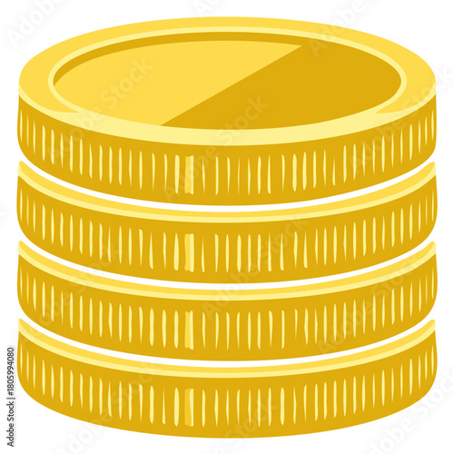 Stack of Shiny Gold Coins Investment Money Savings Icon Wealth Illustration Business Finance Economy Concept