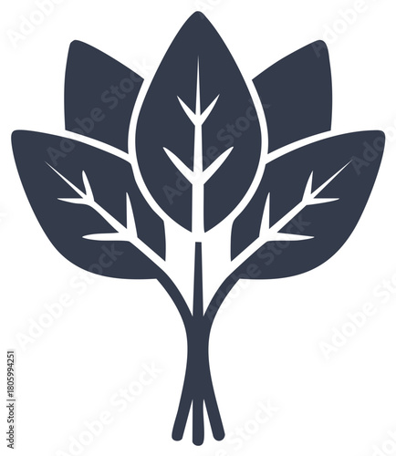 Simple Spinach Bunch Graphic Fresh Greens Icon Healthy Food Vector Illustration