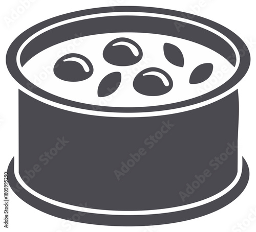 Canned Soup with Vegetables, Round Container Illustration of Creamy Soup with Beans for Graphic Design