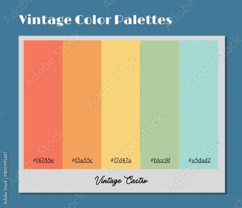 A mild vintage color palette suitable for harmonizing interior renderings and soft decorative themes.