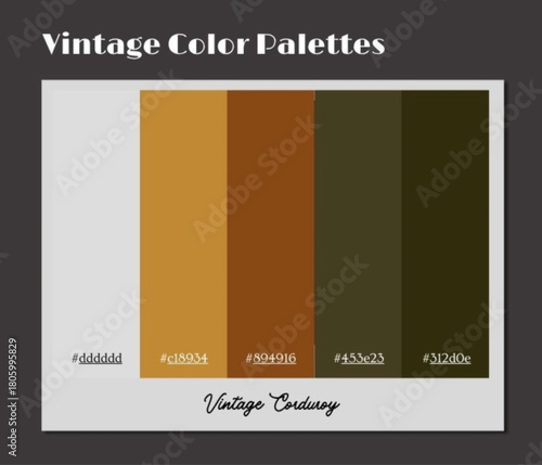 This versatile vintage color palette complements artisanal branding through delicately muted expressive tones.