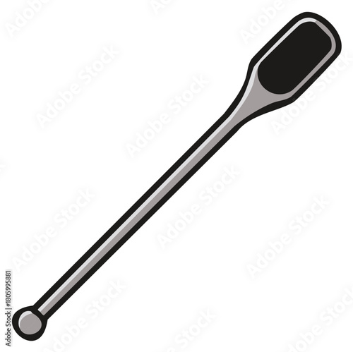 Stylized cartoon vector illustration of a cocktail muddler bar tool for mixology