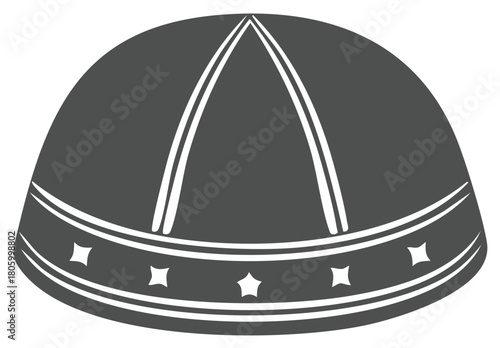 Simple illustration of a traditional religious head covering with star symbols
