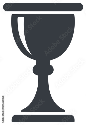 Classic chalice cup vector silhouette icon isolated on white background